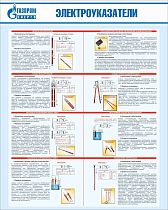 Стенд Электроуказатели, плакат, логотип, голубой фон. (800х1 000; Пластик ПВХ 4 мм; Алюминиевый профиль)